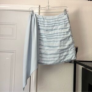 Elegant Light Blue Mini Skirt